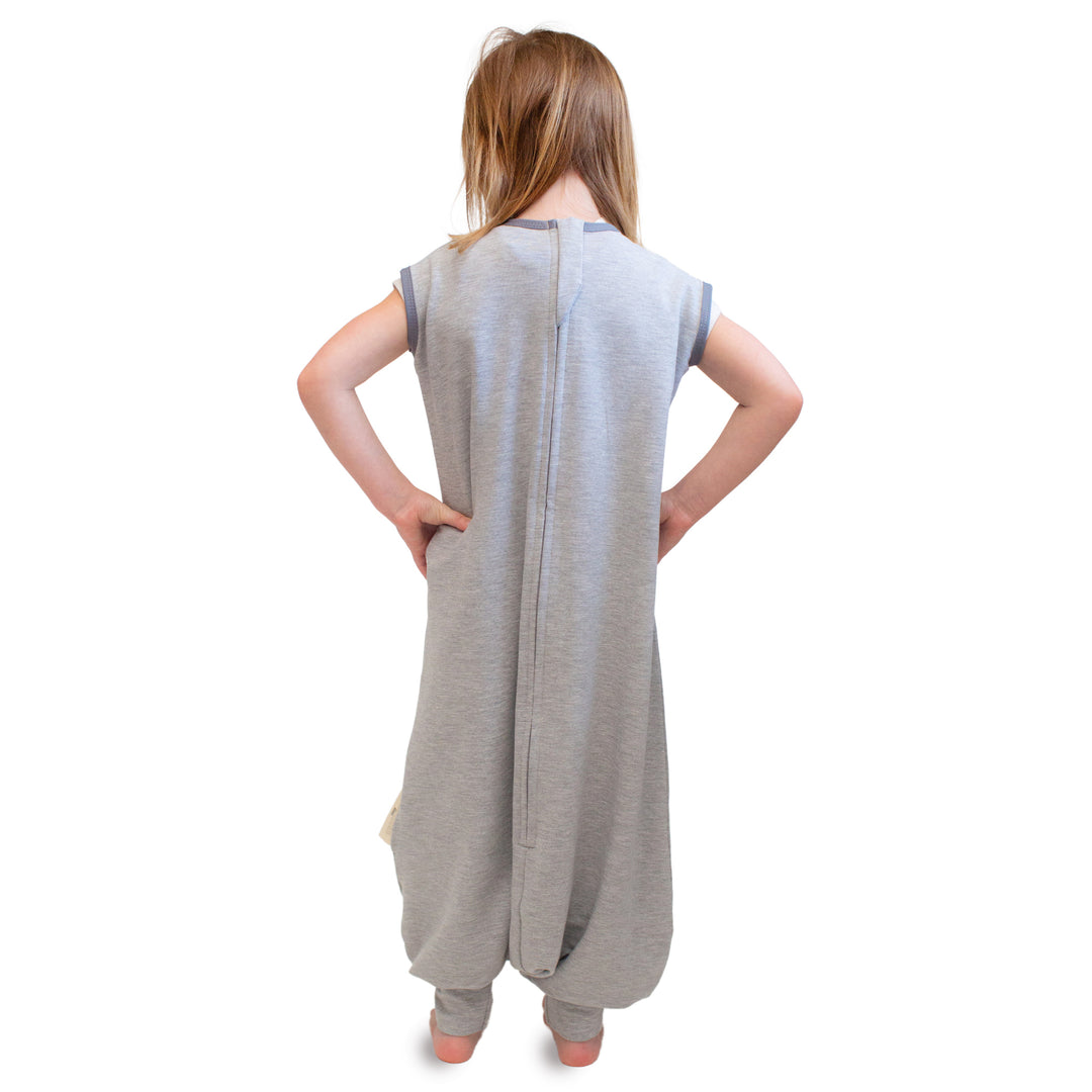 Back Zip Bag "Walker" w/Holes for Feet in Moonlight Grey