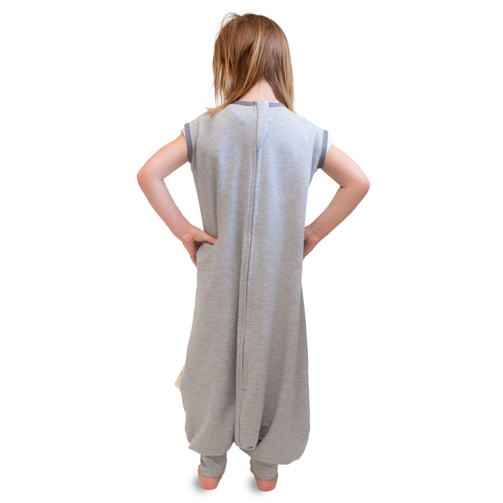 Back Zip Bag "Walker" w/Holes for Feet in Moonlight Grey